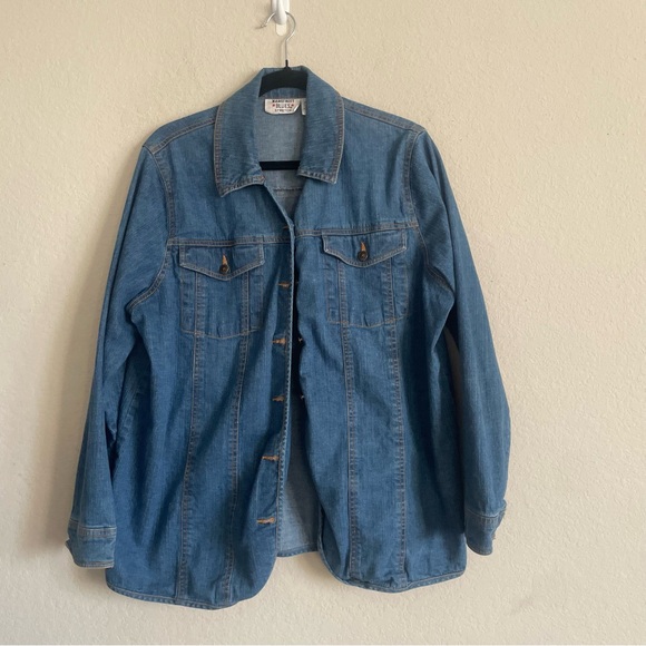 Mainstreet Blues stretch Blue Denim Jacket size 18W cotton lightweight timeless - Picture 8 of 8